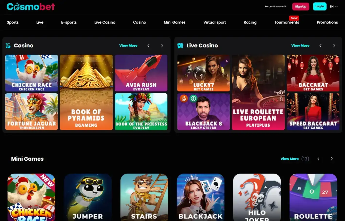 Cosmobet Games: Slots, Tables and Providers